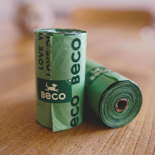 Bolsas para desecho de perro BECO olor a menta 120 und (8 rollos)